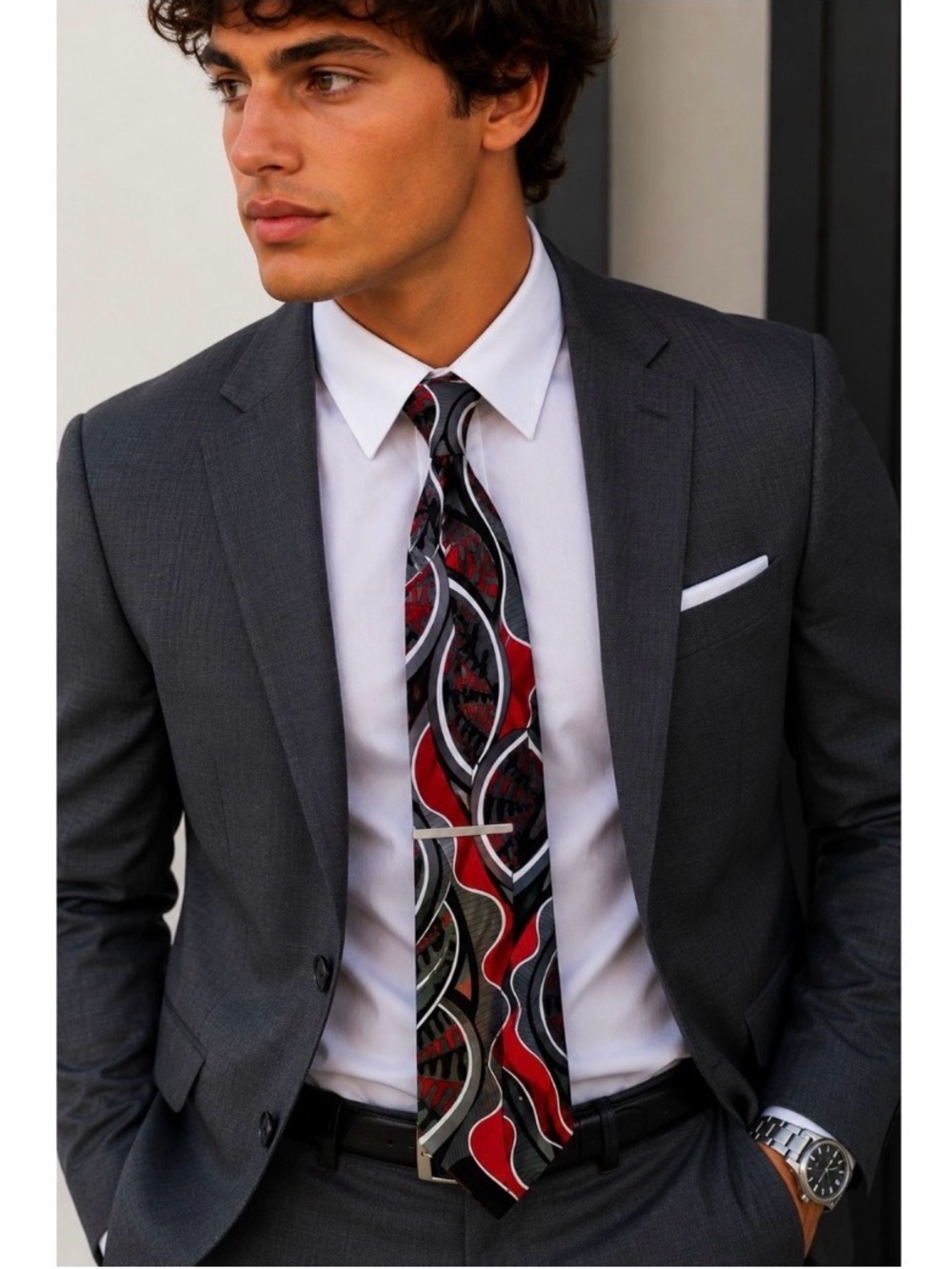 ELEMENTS Silky Abstract Mens Tie